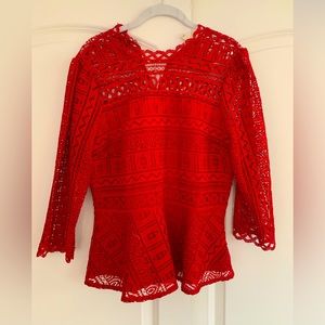 Detailed red top - in great condition. Originally purchased at Anthropologie